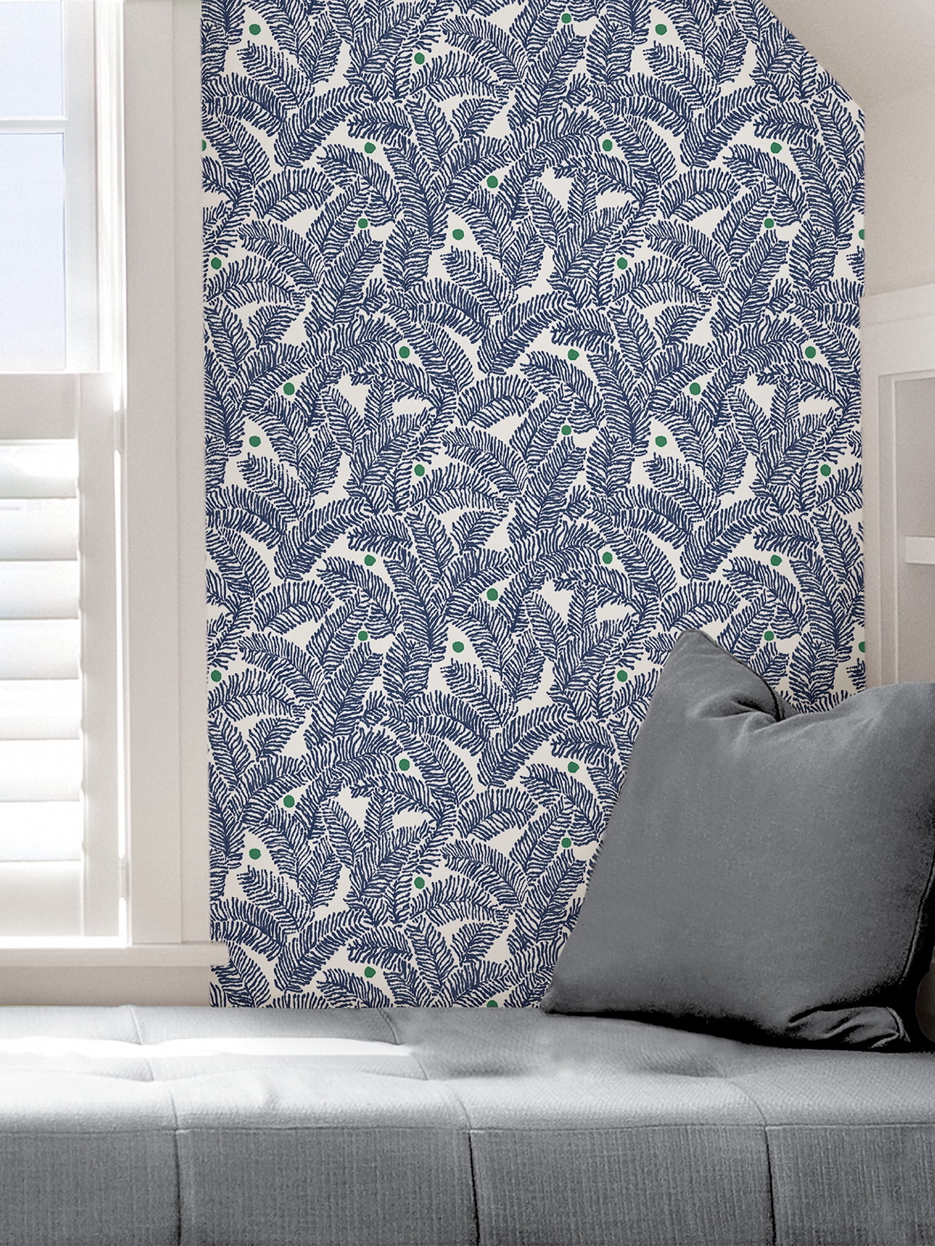 Nuwallpaper Navy Fernanda Peel & Stick Wallpaper