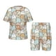 thumbnail image 1 of Balery Lovely Bear Conjunto de Pijama Infantil de Manga Corta con Estampado – Ropa de Dormir de Algodón Suave-Small, 1 of 6