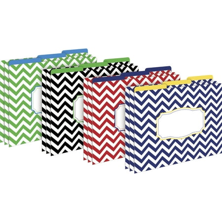 UPC: 0704068013322 | Barker Creek Letter 1/3-Cut Chevron Nautical Decorative File Folder Multi-Color LL1332