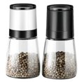 thumbnail image 1 of 2 Pcs Premium Manual Salt Mill,Clear Glass Pepper Grinder Adjustable, 1 of 5