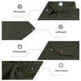 thumbnail image 5 of LTTVQM Men's Corduroy Button Down Shirts Casual Short Sleeve Shacket Jacket Solid Striped Shirt Tops with Pockets Army Green 2XL, 5 of 5