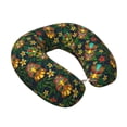 thumbnail image 2 of Zufioo Mask Tropical Flower for Memory Foam U-shaped Pillow, Buckle and Invisible Zipper Neck Head Support Airplane Pillow for Travel Car Home-One Size, 2 of 8