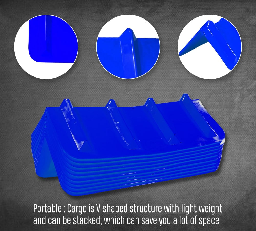 (10 Pack) Blue Corner Protector V Shaped Edge Guard 8" x 8" x 24" Inches