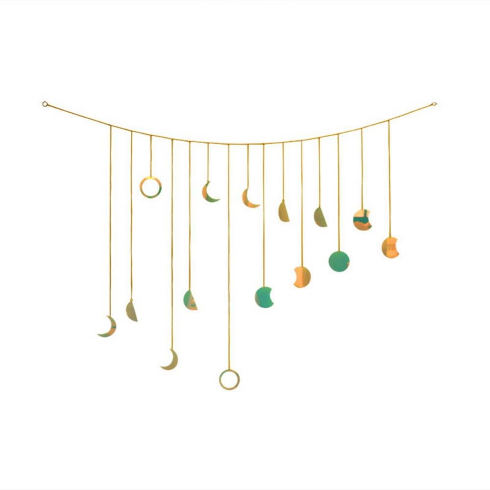 Moon Phase Wall Hanging Handmade Hammered Gold Metal Boho Decor Modern Celestial Phases Decoration Bohemian Lunar Aesthetic Art For Bedroom Living Room Dorm Apartment Office Walmart Com