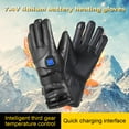 thumbnail image 4 of Guantes calefactados para pantalla táctil, 3 niveles de temperatura, impermeables, eléctricos, de invierno, calentador de manos para motocicleta al aire libre, esquí y ciclismo, 4 of 5