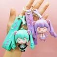 thumbnail image 2 of Hatsune Miku 3D Beautiful Girl Doll Keychain Pendant Two-Dimensional Q Version Girl Doll Backpack Pendant Car Keychain（Four-Piece Suit） Multi Color -, 2 of 5