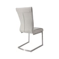 thumbnail image 3 of Dining Chair with Polyurethane Seat and Stainless Steel leg in White (Set of 2), 3 of 3