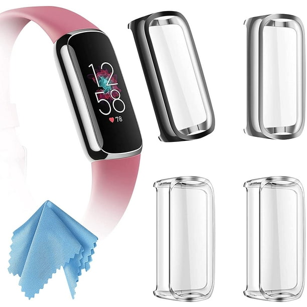 [4 Pack] Screen Protector Case for Fitbit Luxe, Soft TPU Plated Full