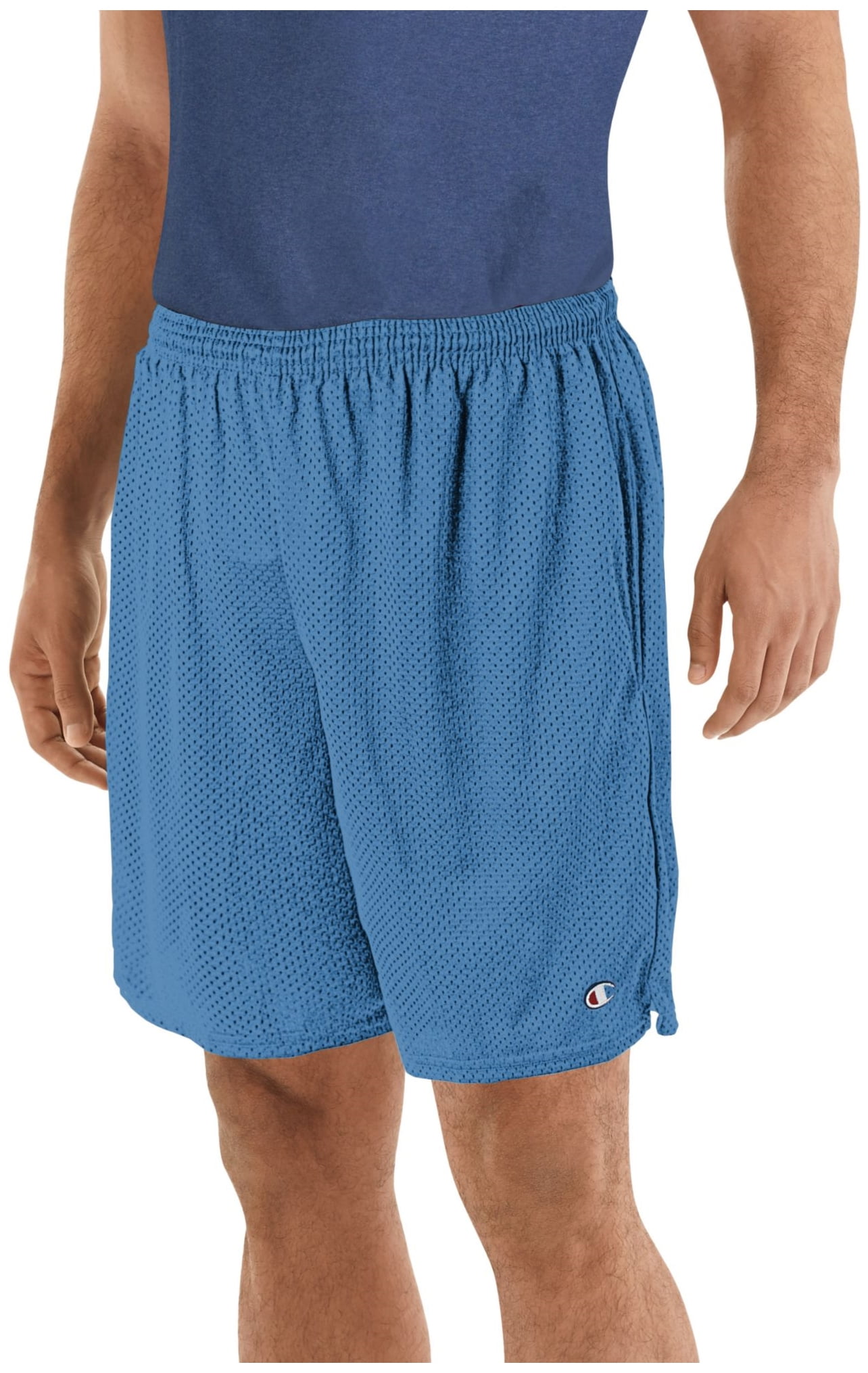 Champion Long Mesh Men's Shorts with Pockets, Swiss Blue L