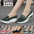 thumbnail image 1 of Espadrilles Femmes Mode Décontractée Solide à Enfiler Compensées Semelle Épaisse Plateformes Chaussures de Travail Chaussures de Course Femmes Noir 36, 1 of 7