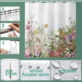 thumbnail image 4 of Shower Curtain, Fabric Shower Curtain Colored Flowers Shower Curtain - 72" W x 72" L with 12 Hooks for Home Hotels Machine Washable Shower Bath Curtain, Waterproof Shower Curtain Liners, 4 of 4