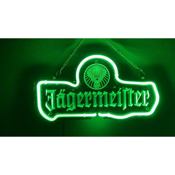 Queen Sense 14" Jagermeister 3D Carved Neon Sign Acrylic Man Cave Handmade Neon Light 114JML3D