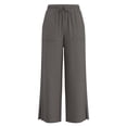 thumbnail image 4 of Kiijoy Toddler Girls Pants Lightweight High Rise Straight Leg Side Slit Pants, Sizes 4-5T, 4 of 5
