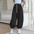 thumbnail image 2 of Zpanxa Girls Drawstring Jogger Pants Elastic Waistband Cuffed Ankle Soft Casual Sweatpants for School and Daily Play Pants for Girls, 2 of 5