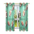 thumbnail image 7 of Yayeee Window Curtains Set of 2 for Living Room Light Filtering 63"x52", Green American Footballs, 7 of 7