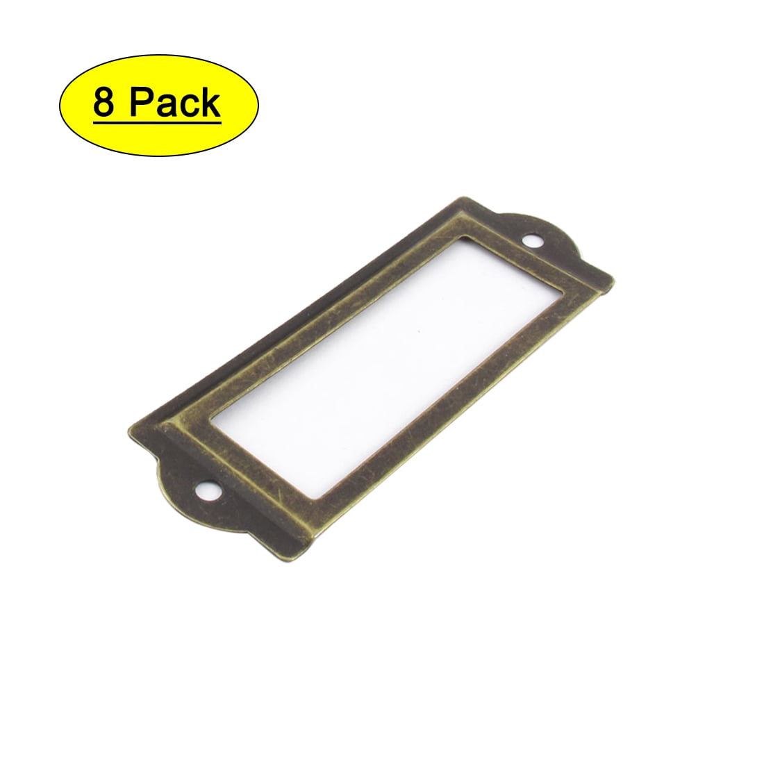 Office Library 83 x 30mm File Drawer Tag Label Holder Bronze Tone 8 Pcs