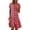 C Red, variant on Horkkom Midi Dresses for Women V Neck Short Sleeve Shirt Dresses Summer Plaid Print Casual Dresses L