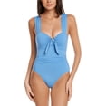 thumbnail image 2 of Carmen Marc Valvo RIVERA BLUE Front-Tie One-Piece Swimsuit, US 6, 2 of 4
