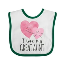 Inktastic I Love My Great Aunt Two Hugging Hearts Boys or Girls Baby Bib