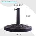 thumbnail image 3 of Costway 17.5'' Umbrella Base Stand Market Patio Standing Outdoor Living Heavy Duty (Round), 3 of 10