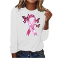 thumbnail image 2 of Brqkzdu Breast Cancer Awareness Shirt for Women Pink Ribbon Graphic Inspirational Breast Top Long Sleeve Comfy Casual Shirts Tops, 2 of 5