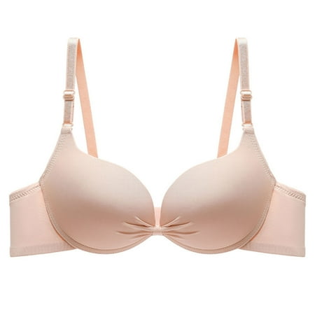 Lovzfmll Women s Low Back Bra Wirefree Seamless Bras Push Up Backless Bralette Multiway Soild Color Wire Free Underwear Bra Everyday Small Cup Underwear Beige B S