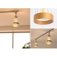 thumbnail image 4 of FSLiving Retro Style Adjustable Angle H-Type Track Lighting Brown Wood Lampshade White Ceiling Light Track Light Fixture For Gallery Bar Aisle Office Kitchen Bulb and Track Not Included - 3 Lights, 4 of 7