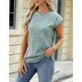 thumbnail image 3 of Alsol Lamesa Cap Sleeve Tops for Women Summer Basic tank tops Casual Loose Trendy Crewneck Tshirt, 3 of 6