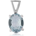 thumbnail image 4 of Femme Jam 925 Sterling Silver Pendant Necklace, Solitaire Oval Cut Natural Blue Topaz Gemstone, Silver Pendant Necklace for Women, 4 of 8