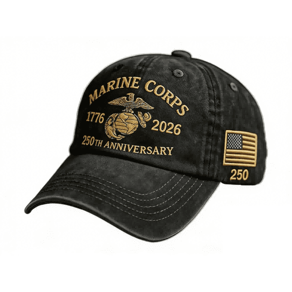 Marine Corps Hat U.S. 250 Anniversary USA Hats Embroidered 1776-2026 Vintage Baseball Cap Embroidery Hats, USA Patriotic Caps for Gifts