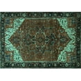 thumbnail image 1 of Ahgly Company Machine Washable Indoor Rectangle Persian Turquoise Blue Traditional Area Rugs, 2' x 5', 1 of 4