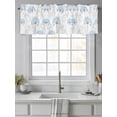 thumbnail image 4 of Gray Blue Floral Spring Curtain Valances for Windows, Country Summer Botanical Kitchen Valance Window Treatment, Light Filtering Block Curtains for Bathroom/Bedroom/Living Room 42'' x 18'', 4 of 9