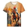 thumbnail image 5 of Binmer Nouveau T-shirt Décontracté à Manches Courtes et Col Rond pour Femmes avec Imprimé Cheval, 5 of 5