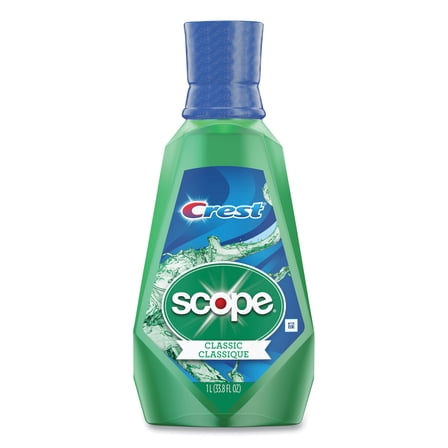 Crest 95662 1 Liter Plus Scope Mouth Rinse Bottle - Classic Mint (6/Carton)