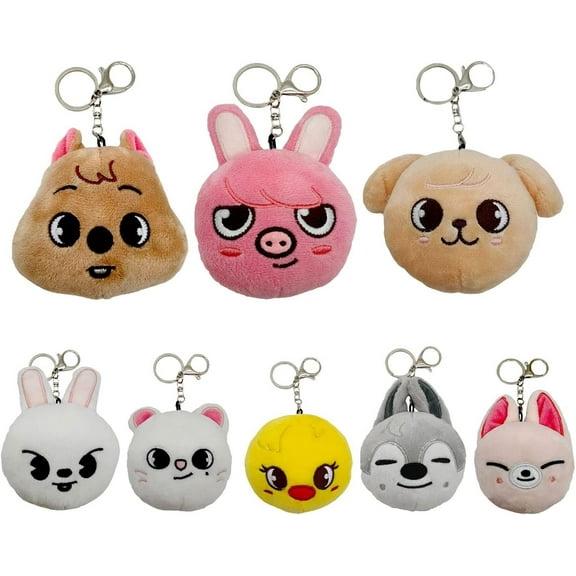 Miaobe Stray Kids Skzoo Plush Dolls Pendant Keychain Felix Hyunjin Bnagchan Changbin Home Decor Souvenir(8 Pcs)Plush Dolls