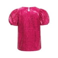 thumbnail image 4 of Doomiva Girls Disco Party Glitter Tops Sequin T-Shirts Hip Hop Jazz Dance Blouse Birthday Performance Cos tume Hot Pink 10, 4 of 7