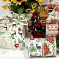 thumbnail image 4 of 2.5inch*30FT, Christmas Ribbons for Crafting, Xmas Wired Edge Ribbon Red Natural Burlap Ribbon Bow Winter Holiday Flowers Wired Ribbons for Christmas Sewing DIY Crafts Supplies, 4 of 6