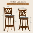 thumbnail image 2 of Joywind Farmhouse Swivel Bar Stools Set of 2, 24" Carved Lotus Barstools, Faux Leather Upholstered Counter Chairs with Solid Footrest & Wood Legs, Rustic Brown, 2 of 8
