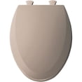 thumbnail image 1 of Asiento de inodoro Bemis de madera moldeada alargado, color beige, 1 of 3
