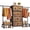 Rustic Brown, variant on EnHomee White Dresser with Hanging Rack Fabric Dresser for Bedroom with 4 Fabric Drawers Chest of Drawers with Clothes Rack & Shoe Racks