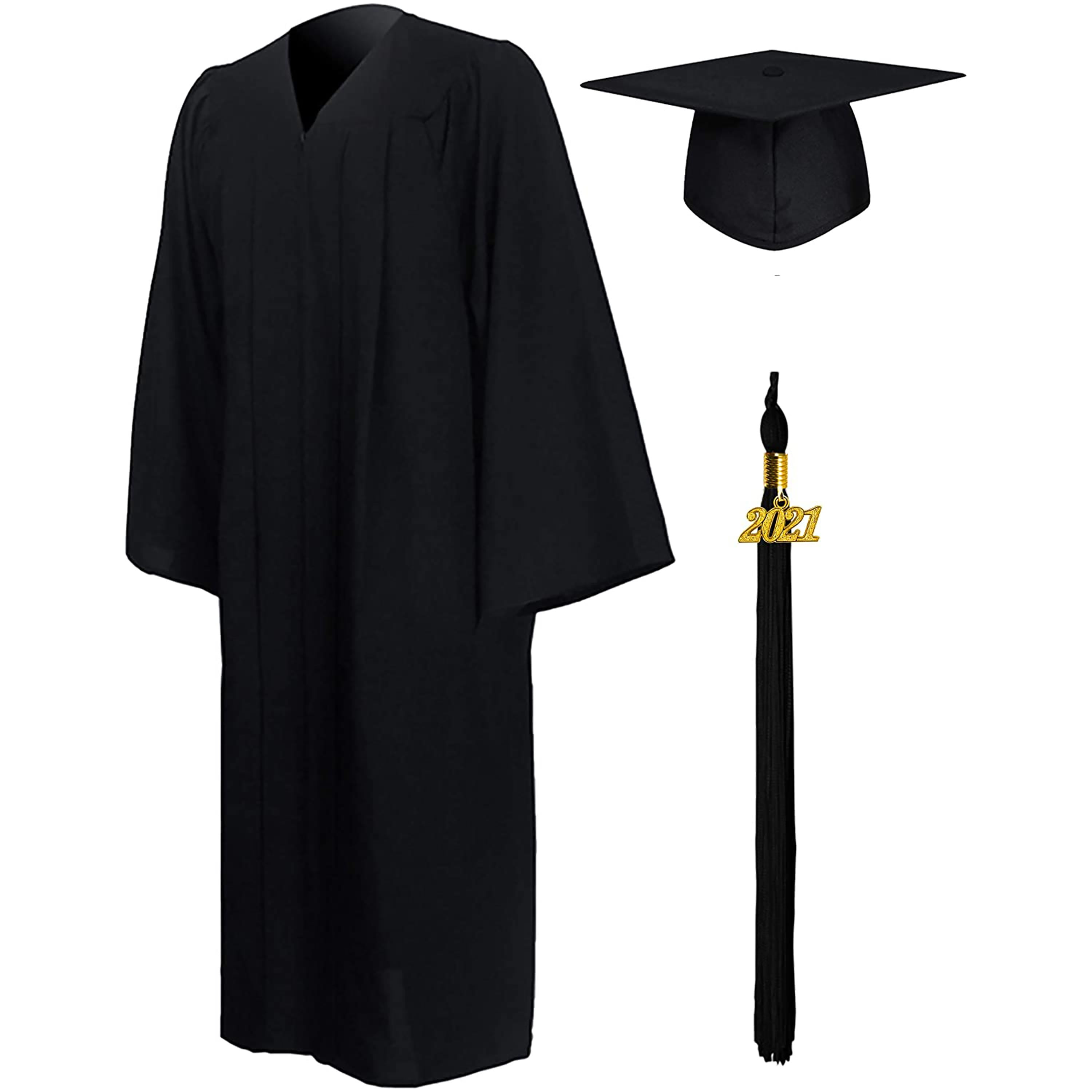 Herrenbek Matte Graduation Cap and Gown Tassel Adults Set for High School and Bachelor 