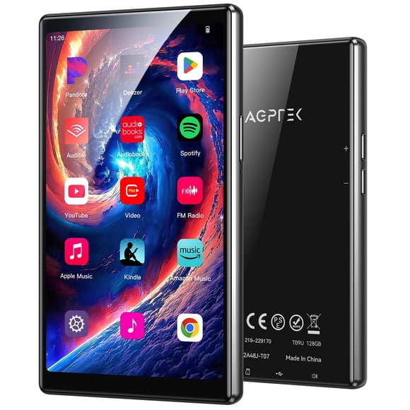 Reproductor MP3 AGPTEK T09 5" 128GB Android 13 Bluetooth WiFi