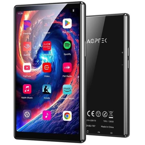 Reproductor MP3 AGPTEK T09 5" 128GB Android 13 Bluetooth WiFi