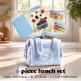 thumbnail image 3 of Fit + Fresh Remi Neoprene Material Women's Lunch Bag with Containers & Ice Pack, Light Blue Vintage Floral Print, 3 of 10