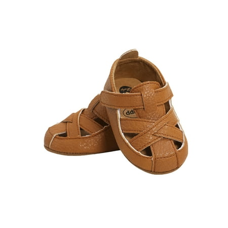 

Calsunbaby Newborn Boy Girl Anti-slip Sandals Toddler Hollow-out Solid Contrast Color First Walking Shoes
