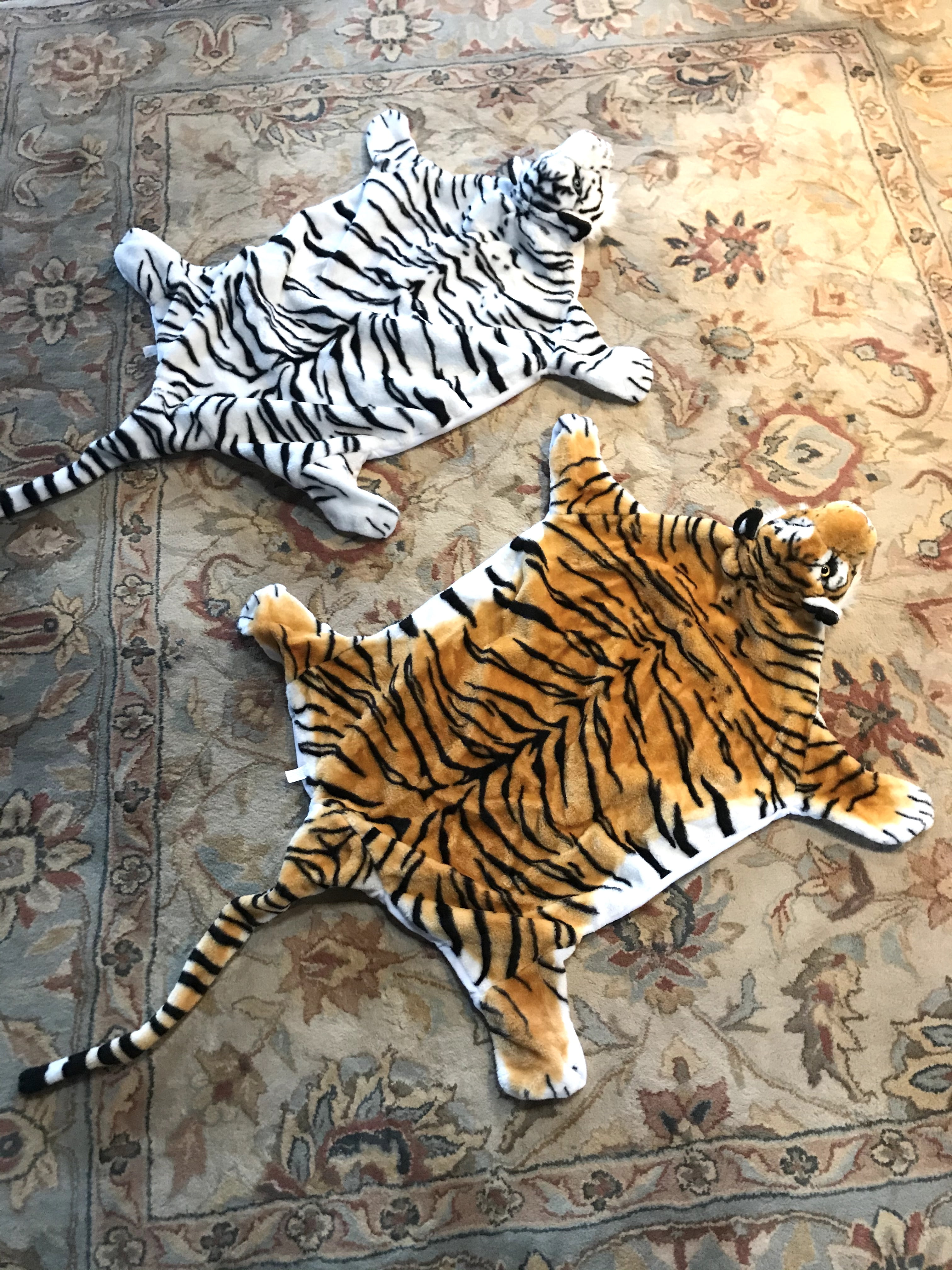 Plush Pal Soft & Fluffy Orange Tiger Rug Throw Stuffed Animal Toy