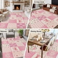 thumbnail image 5 of 5'x7' Area Rugs, Valentine's Day Indoor Outdoor Area Rug for Living Room Bedroom, Pink Bows Vintage Plaid Romantic Roses Washable Bathroom Rugs Kitchen Floor Carpet Mats Home Decor Aesthetic, 5 of 8
