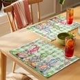 thumbnail image 4 of Happy Easter Placemats Set&nbsp;of 1 Watercolor Gnomes Colorful Eggs Floral Greenery Green Plaid Heat Insulation Washable Place Mats, Non-Slip Table Mats for Dining Table Party Kitchen,13x19 Inch, 4 of 9