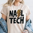 thumbnail image 2 of Nail Tech Leopard Lightning T-Shirt, Retro Stylist Tee, 2 of 6