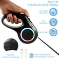 thumbnail image 5 of Threns Retractable Dog Leash with LED Light 16ft Portable Retractable Walking Leash Rechargeable LED Lighted Dog Leash with Handle for Small Medium Dogs Pets Up to 30kg, 5 of 10